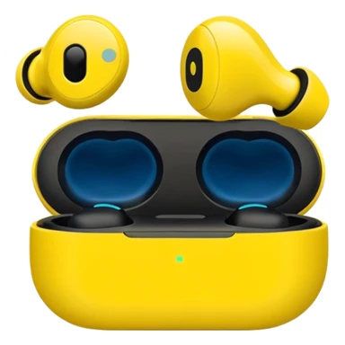 yellow wireless earbuds sticker