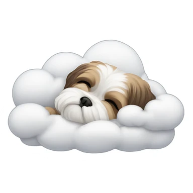 Shih tzu sleeping in cloud bed sticker