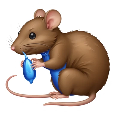 raton comiendo cebo blando azul sticker