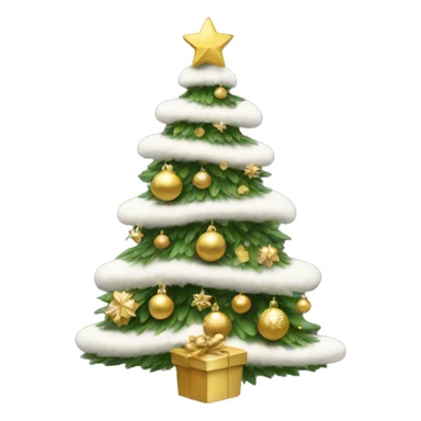 Christmas tree with white and gold decorations sticker