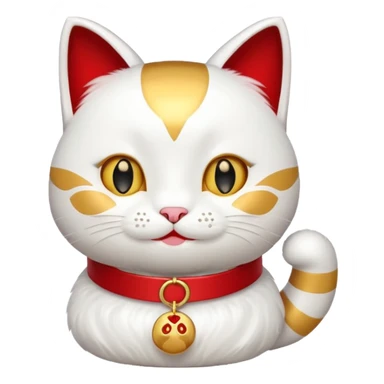 Lucky cat with red details sticker