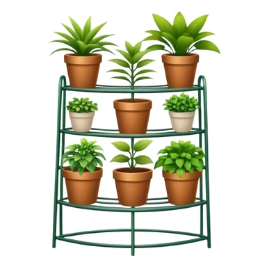 Large incongruous curved multi-tier plant rack  sticker