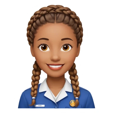 black braided haired hotel receptionist sticker