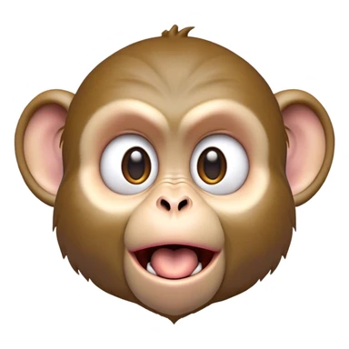 Cinematic Comical Macaque Portrait Emoji, Head tilted dramatically with an exaggeratedly shocked expression, featuring a dynamic, animated face with wide, comically expressive eyes full of humorous disbelief, Simplified yet hilariously expressive features, highly detailed, glowing with a slightly sassy glow, high shine, dramatic yet playful, stylized with an air of quirky primate attitude, soft glowing outline, capturing the essence of a meme-worthy macaque that looks ready to side-eye its way into viral fame! sticker