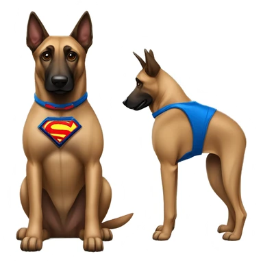 Belgian Malinois Dog Breed Full Body superman hero sticker