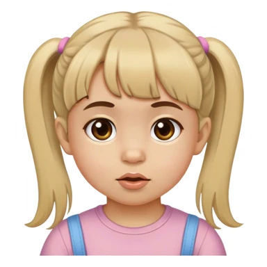 Brown eyed two year old with dirty blonde bangs and pigtails sticker