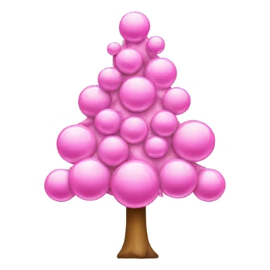 Christmas tree with pink bubbles  sticker