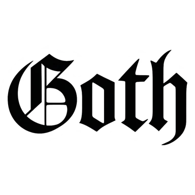 the word 'Goth' in classic blackletter gothic calligraphy, only text, no decoration sticker