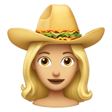 blond woman with taco hat sticker