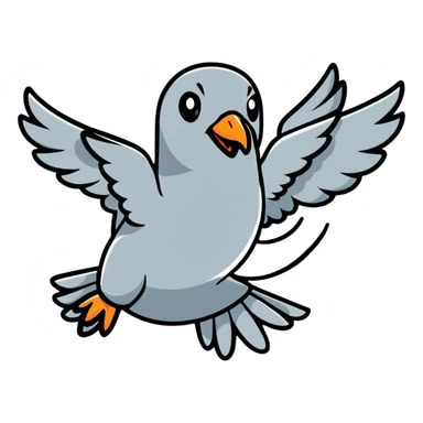 angry pigeon dive bombing sticker