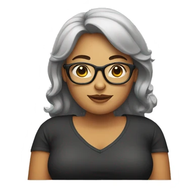 Woman with big belly and glasses sticker