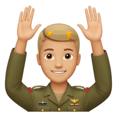 joven trigueno corte militar sonrisa bonita mano arriba sticker