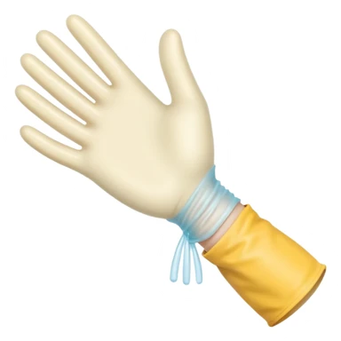 pulling on plastic glove sticker