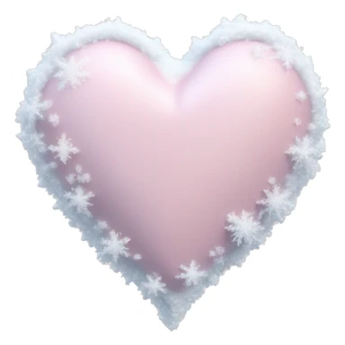 Frozen pale pink heart with snow on top sticker