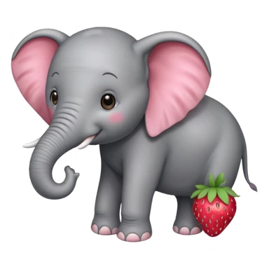 elephant on a strawberry sticker