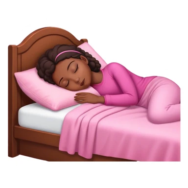 black girl sleeping in pink room sticker