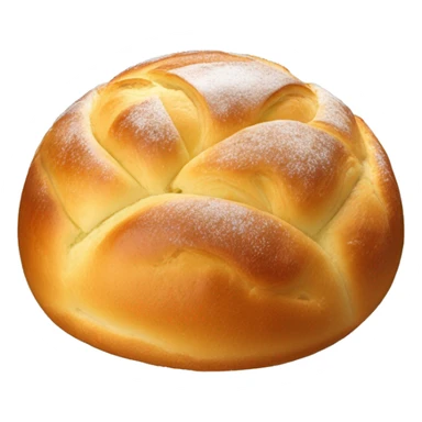 Boule de brioche ronde coupée au milieux avec crème fouettée blanche au centre recouvert d’éclat de pistache  sticker