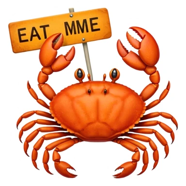 Crab holding eat me sign sticker