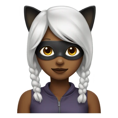 Girl with cat mask sticker