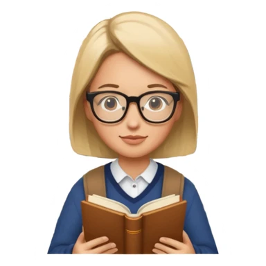 Library Visitor, Reader + stack of books. sticker