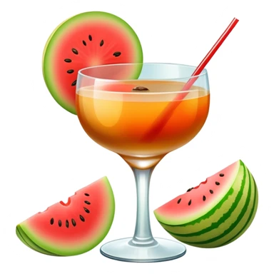 melón carajillo cocktail with coffee, liquor, and fresh melon sticker