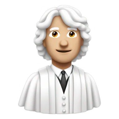 white UK judge upper body white wig at an angle  sticker