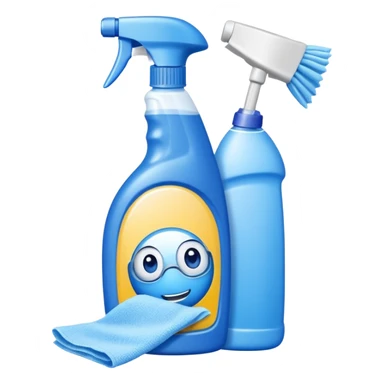 cleaning product and rag sticker