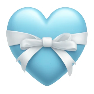 baby blue heart with white ribbon sticker