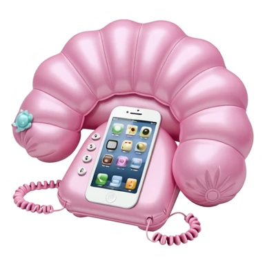 vintage rococo pale pink inflatable puffy shell phone sticker