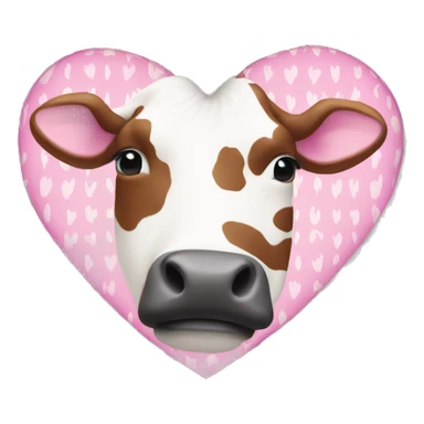 Heart with pink and white cow print pattern sticker
