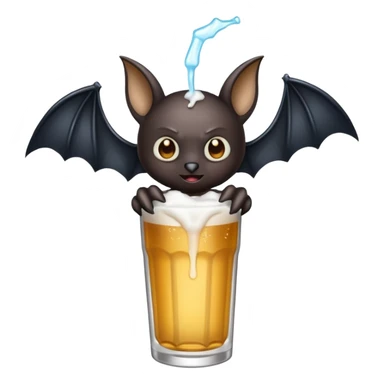 black bat drinkig sprite sticker