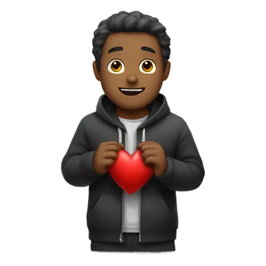 Oso abrazando un corazón negro sticker