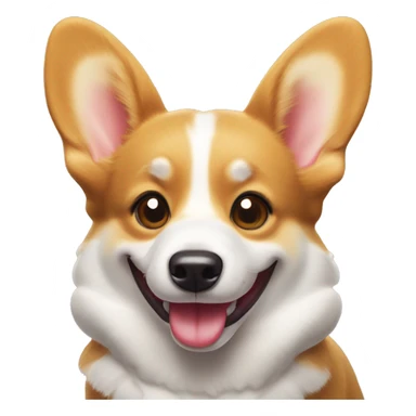 Welsh corgi with a playful grin, sticking out its tongue, expressing mischievous happiness sticker