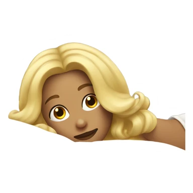 Blonde girl laying in bed sticker