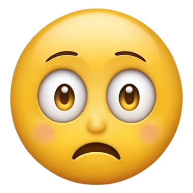 Funny Simple Round Yellow Worried Concerned Scared Face Emoji Expression  sticker