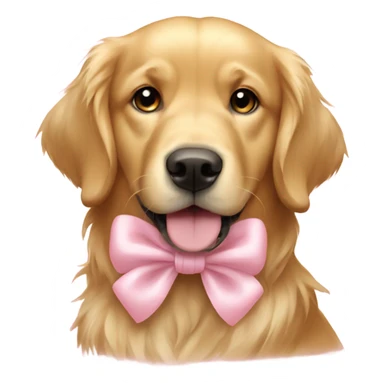Golden retriever with light pink bow  sticker