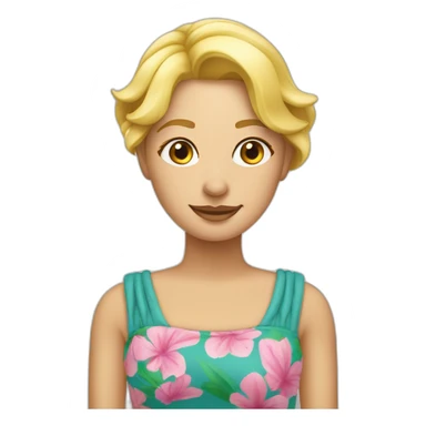 Lächelnde blonde Frau im Badeanzug sticker