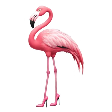A flamingo wearing heels sticker