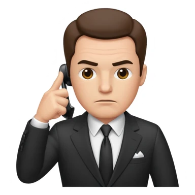 boss on a phone call, giving a thumbs down sticker