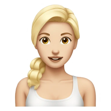 blonde girl doing skin care sticker