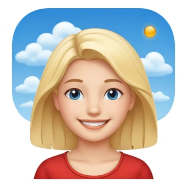 smiling girl under blue sky sticker