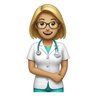 a female dentist in vacation sticker