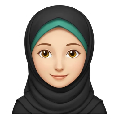 Make a girl with a hijab duolingo emojies styles and make her white and only her face appear and looking forward not left or right sticker