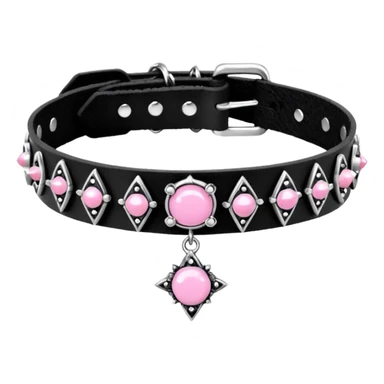 BLACKPINK-inspired gothic choker , no hearts, black and pink, cute, remove background sticker