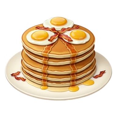 Pancakes with eggs and bacon on the side  sticker