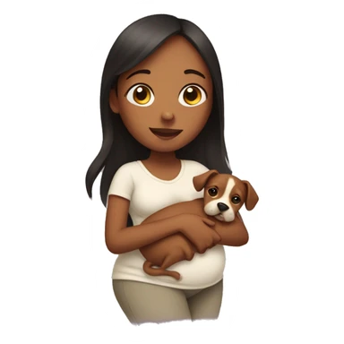 Pregnant Girl with dog sticker