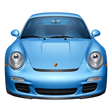 2004 blue porsche carrera with eyes on windshield sticker