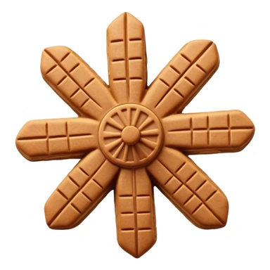 Speculaas Cinematic Realistic Speculaas Biscuit Emoji, depicted as a spiced speculaas cookie crafted in the shape of a windmill and warm, inviting lighting. sticker