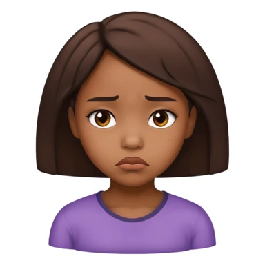 African American girl sad pouting face sticker