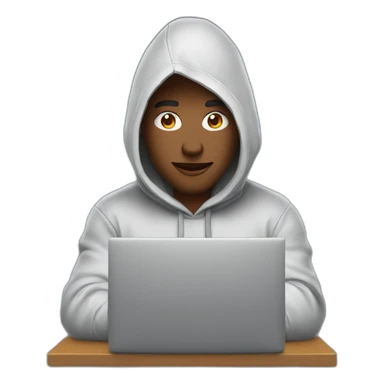 De bie Young man with a hood behind his laptop sticker